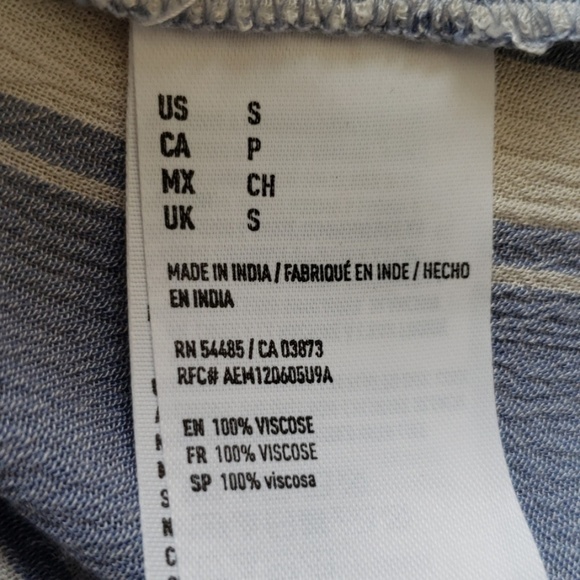 AEO NWOT Stripe Ruffle Laced Bell Sleeve Top - Picture 6 of 6